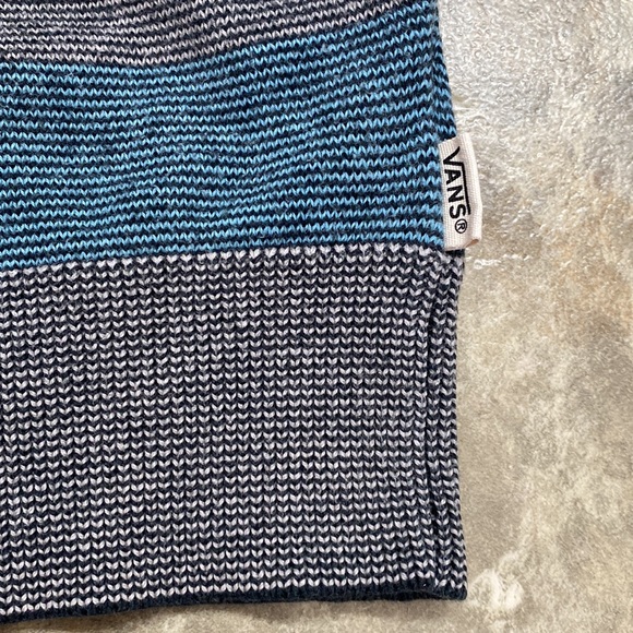 Vans Off the Wall Crewneck Striped Sweater, Size Small, Blue and Grey - Picture 4 of 10